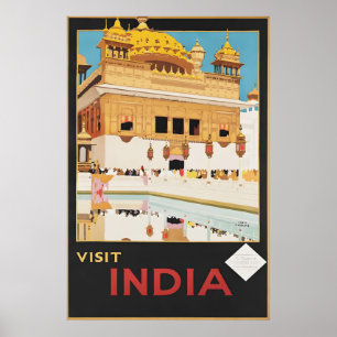 Oude India Gouden Tempel Amritsar Reisposter Poster