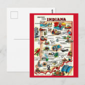 Oude Indiana geïllustreerd Briefkaart (Voorkant / Achterkant)
