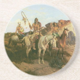 Oude Indianen, Roofdieren van de Prairie, Seltzer, Zandsteen Onderzetter