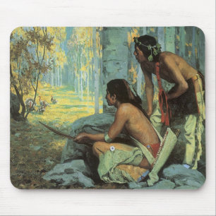 Oude Indianen, Taos Turkey Hunters van Couse Muismat