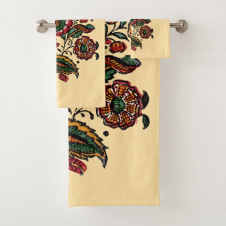 Oude Indiase katoenen chintz stof Bad Handdoek