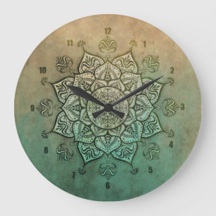 Oude Indiase Mandala Boheemse Wandklok Grote Klok