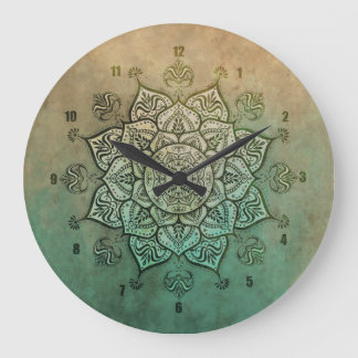 Oude Indiase Mandala Boheemse Wandklok Grote Klok