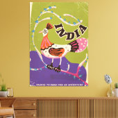 Oude Indiase reisposter Canvas Afdruk (Insitu (Woonkamer))