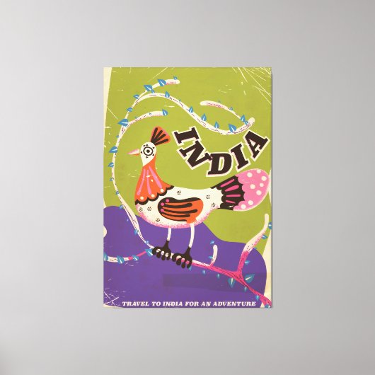 Oude Indiase reisposter Canvas Afdruk (Voorkant)