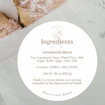 Oude ingrediëntenlijst voor bakkerijmeisjes
