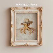 Oude inktvis-schildering Landelijk Grilleg Weekdie Poster