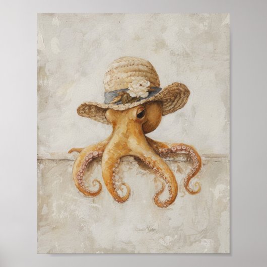 Oude inktvis-schildering Landelijk Grilleg Weekdie Poster (Voorkant)