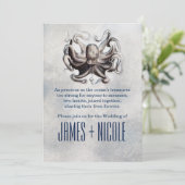 Oude Inktvis Zeezout Strand Trouw Uitnodigingen (Staand voorkant)