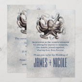 Oude Inktvis Zeezout Strand Trouw Uitnodigingen (Voorkant / Achterkant)