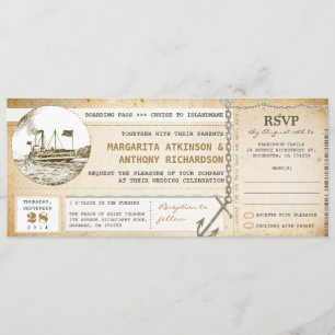 oude instapkaart cruise uitnodigingen met RSVP