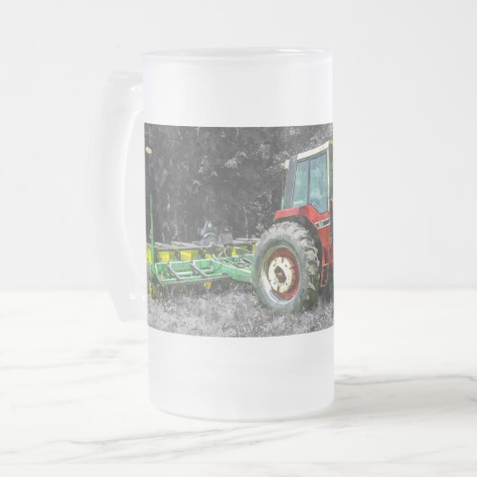 Oude Internationale Tractor Painterly Frosted Mok (Voorkant links)