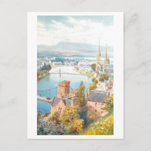 Oude Inverness vanaf Castle Hill, Schotland Briefkaart