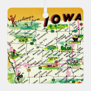 Oude Iowse ansichtkaart kaart Metalen Ornament