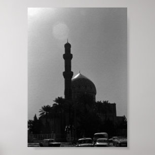 Oude Irak Bagdad moskee taxi's Poster