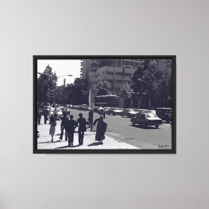 Oude Iran Teheran stadsstraat en mensen Canvas Afdruk