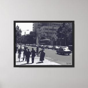 Oude Iran Teheran stadsstraat en mensen Canvas Afdruk
