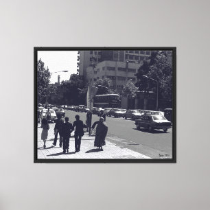 Oude Iran Teheran stadsstraat en mensen Canvas Afdruk