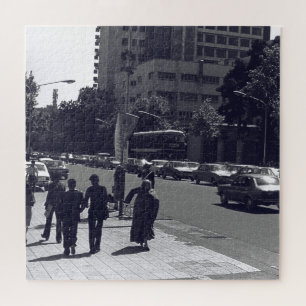 Oude Iran Teheran stadsstraat en mensen Legpuzzel