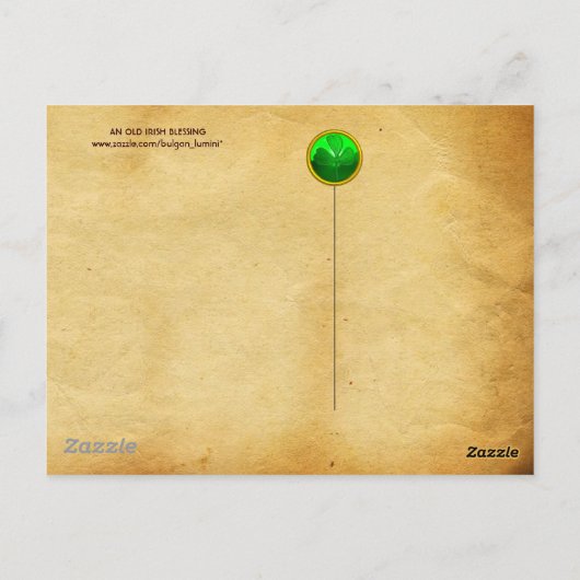 Oude Irish Blessing for Luck Parchment Briefkaart (Achterkant)