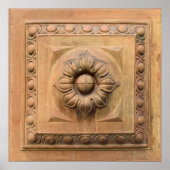 Oude Italiaanse terracotta floral plaque, rosette  Poster (Voorkant)