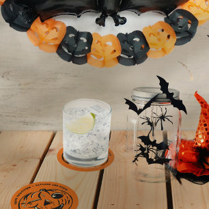Oude Jack-o-Lantern Pompoen Custom Halloween Ronde Kartonnen Onderzetter