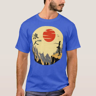 Oude Japans kunstretrospectief ontwerp Samurai Fig T-shirt