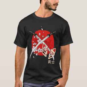 Oude Japanse Cherry Blossom Samurai Katana Swo T-shirt