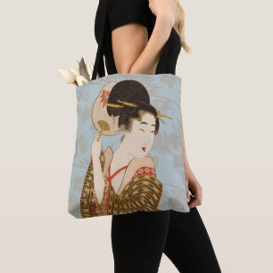 Oude Japanse Geisha Meisjes in Kimono's Draagtas