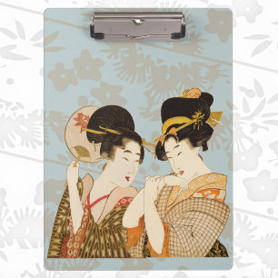 Oude Japanse Geisha-meisjes in Kimono's Klembord