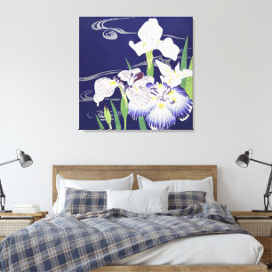 Oude Japanse Iris-kunstprint Kogyo Tsukioka Canvas Afdruk