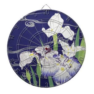 Oude Japanse Iris-kunstprint Kogyo Tsukioka Dartbord