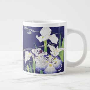 Oude Japanse Iris-kunstprint Kogyo Tsukioka Extra Grote Beker
