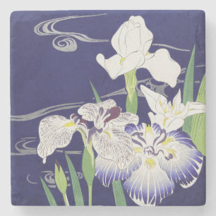 Oude Japanse Iris-kunstprint Kogyo Tsukioka Stenen Onderzetter