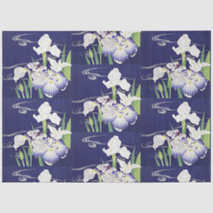 Oude Japanse Iris-kunstprint Kogyo Tsukioka Tissuepapier