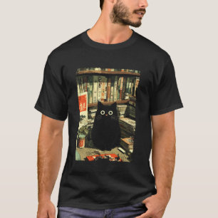 Oude Japanse kat boek liefhebbers bibliothecaris k T-shirt