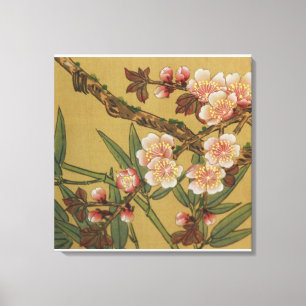 Oude Japanse Kersenbloesem Aziatische Bloemen Canvas Afdruk