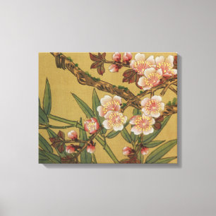 Oude Japanse Kersenbloesem Aziatische Bloemen Canvas Afdruk