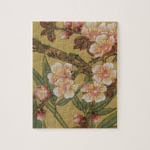 Oude Japanse Kersenbloesem Aziatische Bloemen Legpuzzel