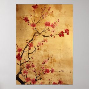 Oude Japanse Kersenbloesem Poster