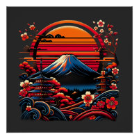 Oude Japanse Kersenbloesem Sakura Mount Fuji