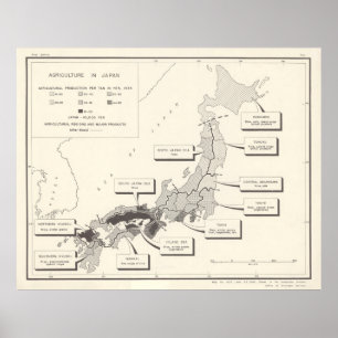 Oude Japanse landbouwkaart (1942) Poster