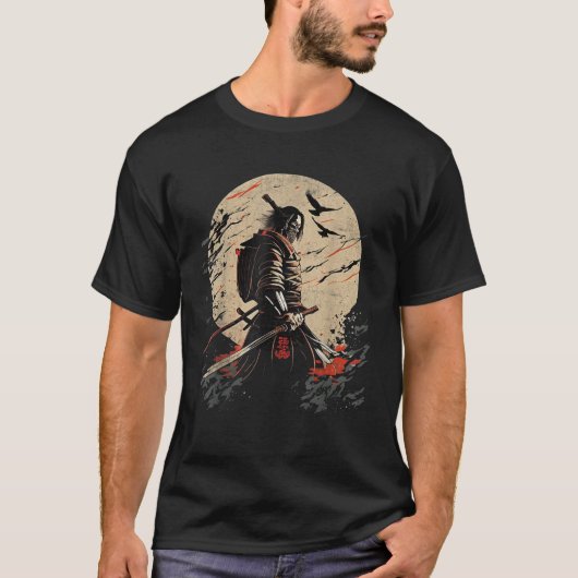 Oude Japanse Samurai Bushido Code Warrior Gift T-shirt (Voorkant)