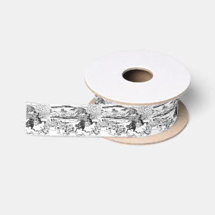 Oude Japanse schets Samurai Warrior Lint