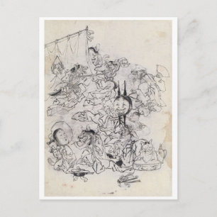 Oude Japanse tekening Briefkaart