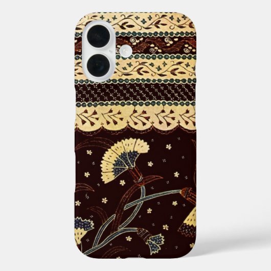 Oude Javaanse Batik Textiel Behangpatroon Case-Mate iPhone Case (Achterkant)