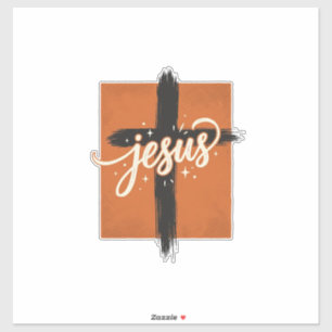 Oude Jezus Kruis Christelijk Shirt Ontwerp_1 Sticker