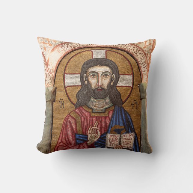 Oude Jezus Mozaïek Kussen (Voorkant)