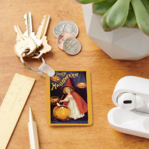 Oude Jolly Halloween Heks van Ellen Clapsaddle Sleutelhanger