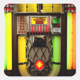 Oude Jukebox Vierkante Sticker